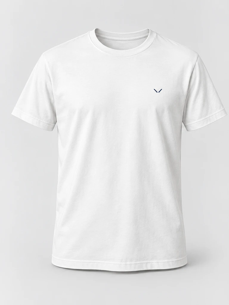 Essential Mark Tee in Chalk, front view