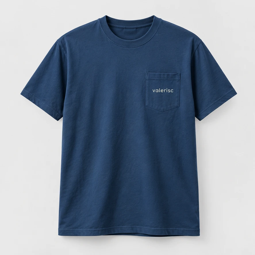 Signal Pocket Tee in Ocean, front view